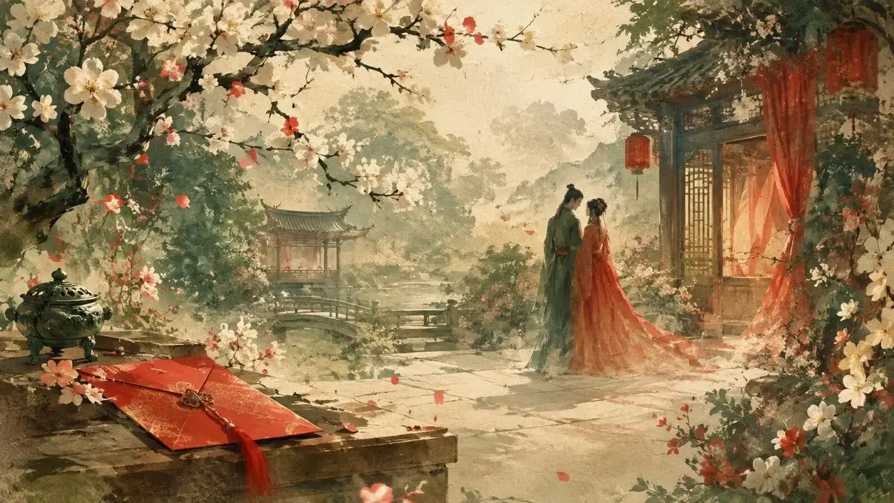 一纸婚书定今生 短剧推荐主视觉，甜宠恋爱 · 甜到心尖